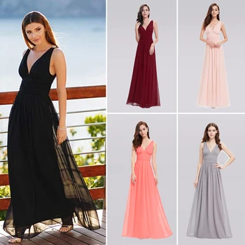 Elegant Long Evening Dresses EB26109 Cheap V-Neck Sleeveless A-line Chiffon 2020 Special Occasion Gowns Vestido Longo De Festa
Elegant Long Evening Dresses EB26109 Cheap V-Neck Sleeveless A-line Chiffon 2020 Special Occasion Gowns Vestido Longo De Festa