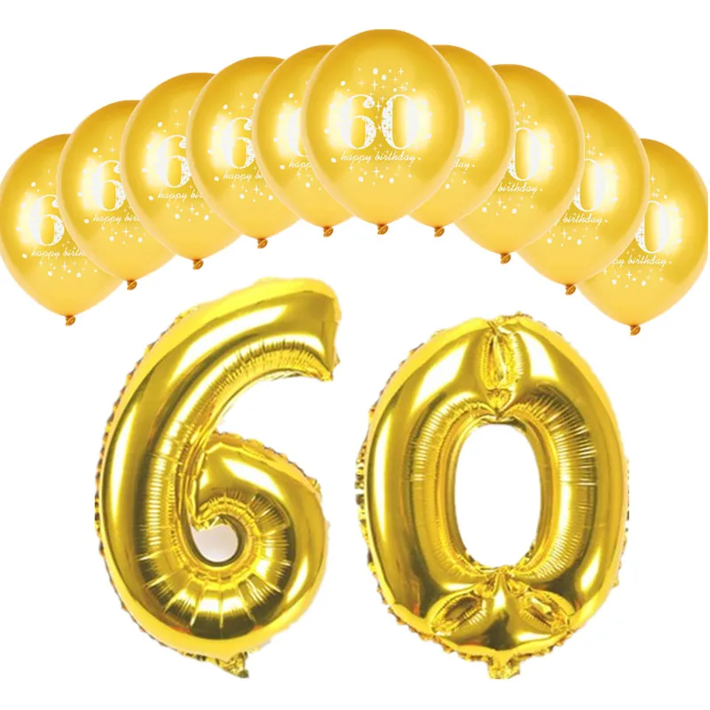 12pcs Gold Happy Birthday Latex Balloons Number 0-9 Foil Balloons 30/40/50/60/70/80 Years Old Birthday Party Anniversary Decors
12pcs Gold Happy Birthday Latex Balloons Number 0-9 Foil Balloons 30/40/50/60/70/80 Years Old Birthday Party Anniversary Decors