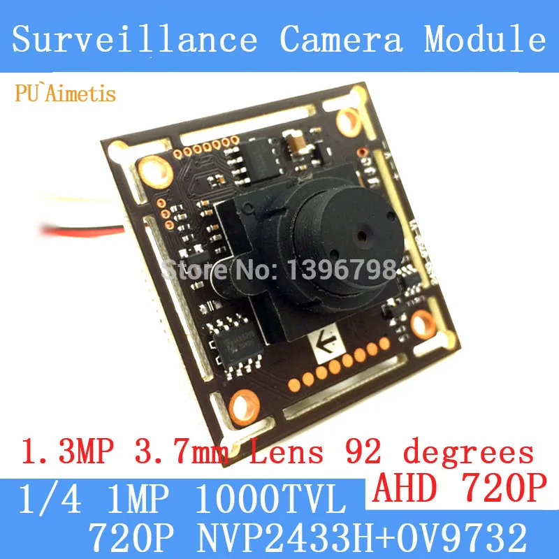 

PU`Aimetis 1.0MP 1280*720P AHD CCTV 3.7mm Mini Camera Module Circuit Board,NVP2433H+OV9732 1000TVL camera PAL / NTSC Optional