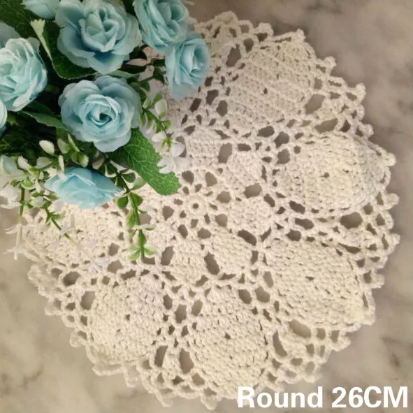 26CM Round Exquisite Handmade Cotton Lace Crochet Wedding Doily Mantel Individual Table Mat Cup Coaster Party Banquet Decor Pad
26CM Round Exquisite Handmade Cotton Lace Crochet Wedding Doily Mantel Individual Table Mat Cup Coaster Party Banquet Decor Pad