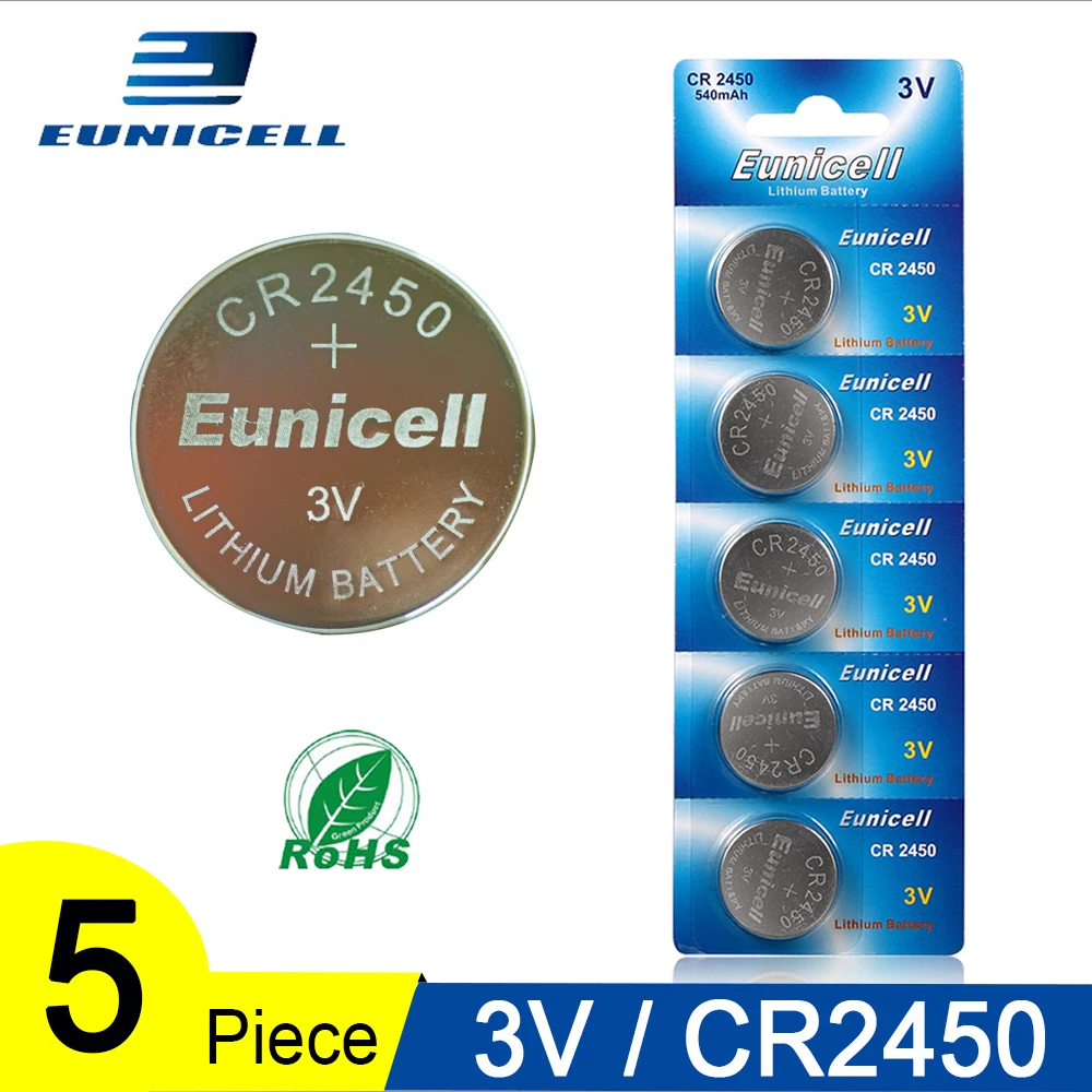 

5PCS Button Battery 3V CR2450 CR 2450 ECR2450 KCR2450 5029LC LM2450 DL2450 CR2450N BR2450 Alkaline Button Cell Coin Batteries