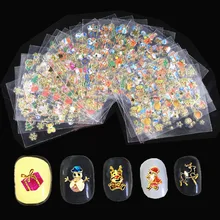 Rencontrez 24 pièces/ensemble 3D joyeux noël noël nouvel an cadeau transfert d'eau conseils Nail Art autocollant décalcomanies bricolage décor manucure Style(China)