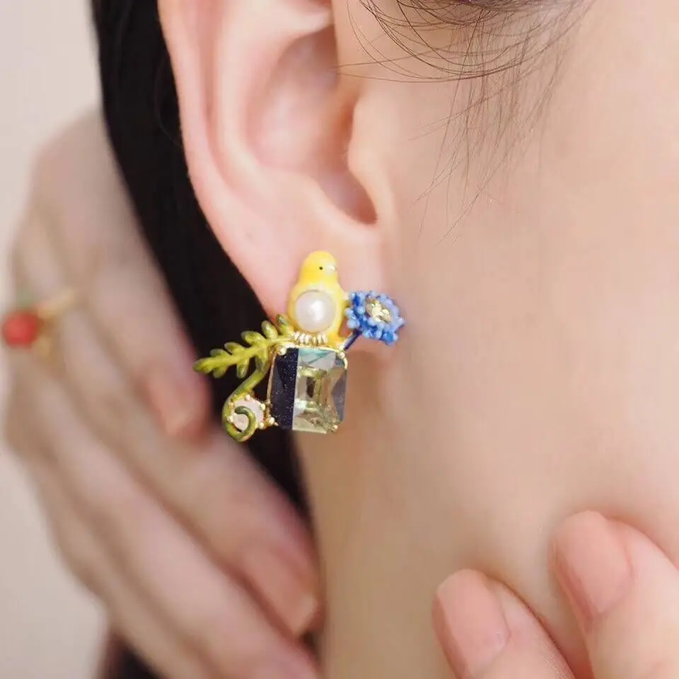 2018 Amybaby Designer Handmade Enamel Glaze Canary Asjustable Ring Stud Earring Jewelry For Party
2018 Amybaby Designer Handmade Enamel Glaze Canary Asjustable Ring Stud Earring Jewelry For Party