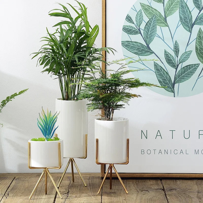 Creative Nordic White Pottery Flowerpot Iron Triangular Vase Desktop Simple Modern Flower Stand Holder Planter Potted
Creative Nordic White Pottery Flowerpot Iron Triangular Vase Desktop Simple Modern Flower Stand Holder Planter Potted