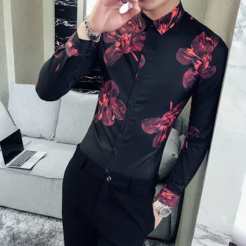 Flower Head Printed Shirt Long Sleeve Men's Fashion Business Design Dress Shirt Hair Stylist Nightclub Casual Fancy Ball Top
Flower Head Printed Shirt Long Sleeve Men's Fashion Business Design Dress Shirt Hair Stylist Nightclub Casual Fancy Ball Top