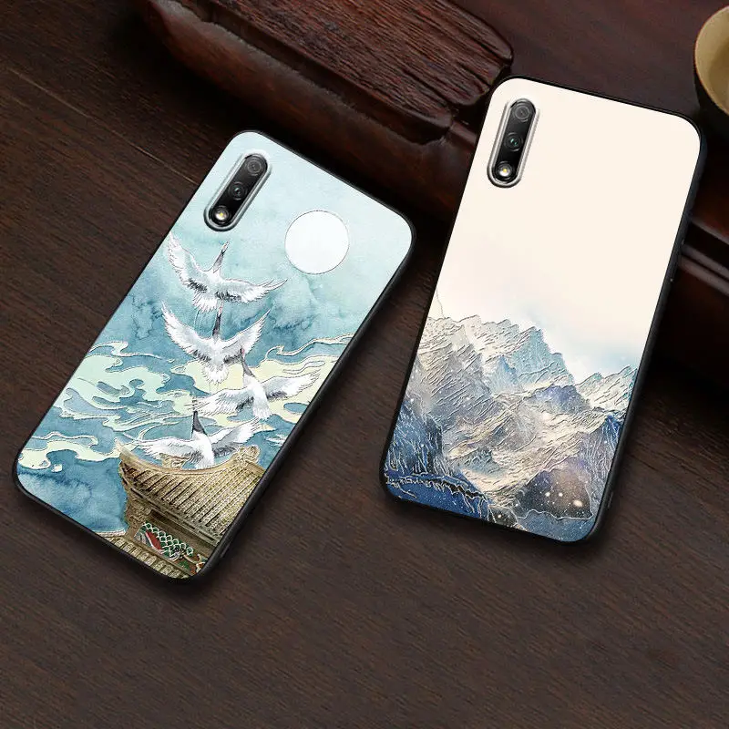 Embossed vintage East Asian Chinese Japanese style case For Huawei Honor 9X Pro 9XPRO Snow Mountain Decree Crane cover
Embossed vintage East Asian Chinese Japanese style case For Huawei Honor 9X Pro 9XPRO Snow Mountain Decree Crane cover