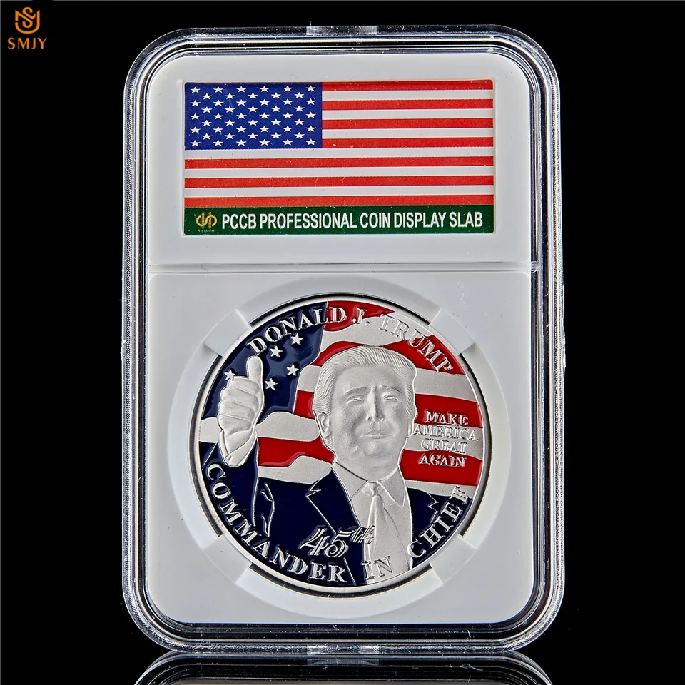2019 US 45th President Donald Trump Silver Plated Art Celebrity Commemorative Coin Collection W/PCCB Holder
2019 US 45th President Donald Trump Silver Plated Art Celebrity Commemorative Coin Collection W/PCCB Holder