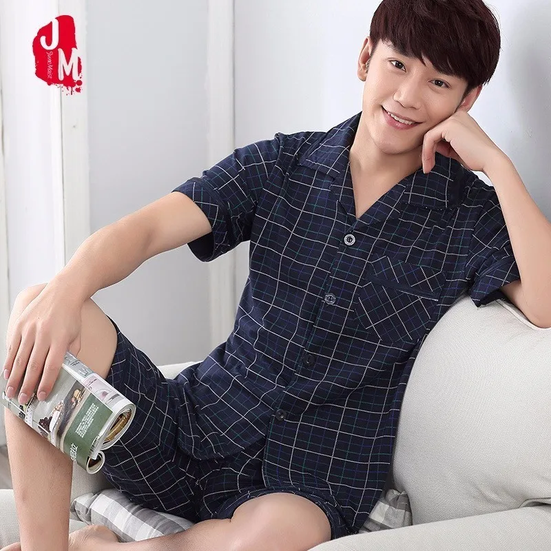 2018 100% Cotton Men Pajama Set Plaid Sleepwear Men Suit Short Sleeve Pyjamas Men's Pajamas Sets Sleepwears Men's Summer XXXL
2018 100% Cotton Men Pajama Set Plaid Sleepwear Men Suit Short Sleeve Pyjamas Men's Pajamas Sets Sleepwears Men's Summer XXXL