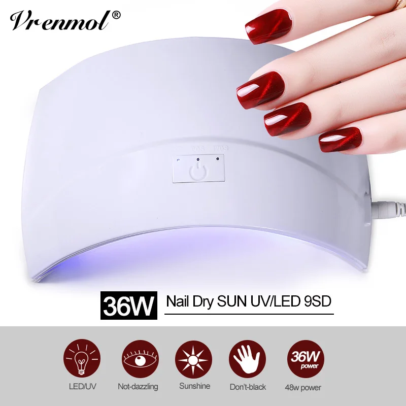 Vrenmol 36W Nail Dryer UV LED Lamp Nail Polish Dryers Lamp Fast Cured for French Manicure Machine with USB Nail Art Tools
Vrenmol 36W Nail Dryer UV LED Lamp Nail Polish Dryers Lamp Fast Cured for French Manicure Machine with USB Nail Art Tools