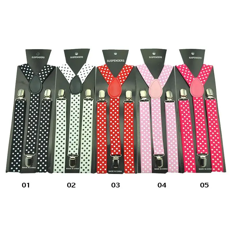 2.5cm Wide Fashion 16 Colors Polka Dot Pattern Polyester Suspenders Women's Men's Unisex Clip-on Braces Y-back Elastic Suspender
2.5cm Wide Fashion 16 Colors Polka Dot Pattern Polyester Suspenders Women's Men's Unisex Clip-on Braces Y-back Elastic Suspender