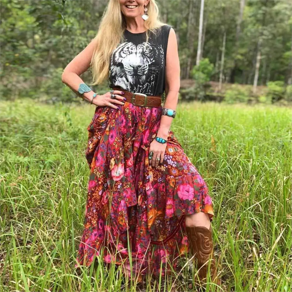 Jastie 2019 Women Skirt Daisy Floral Print Rayon Elastic Waist Skirts Womens Boho Gypsy Long Skirts Summer Beach faldas female
Jastie 2019 Women Skirt Daisy Floral Print Rayon Elastic Waist Skirts Womens Boho Gypsy Long Skirts Summer Beach faldas female