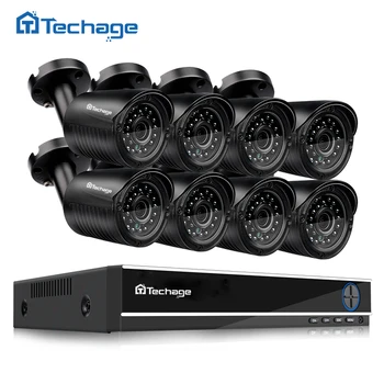 

Techage 8CH 720P AHD CCTV System DVR Kit 8PCS 1.0MP 1200TVL IR Outdoor Waterproof AHD Camera Security P2P Video Surveillance Set