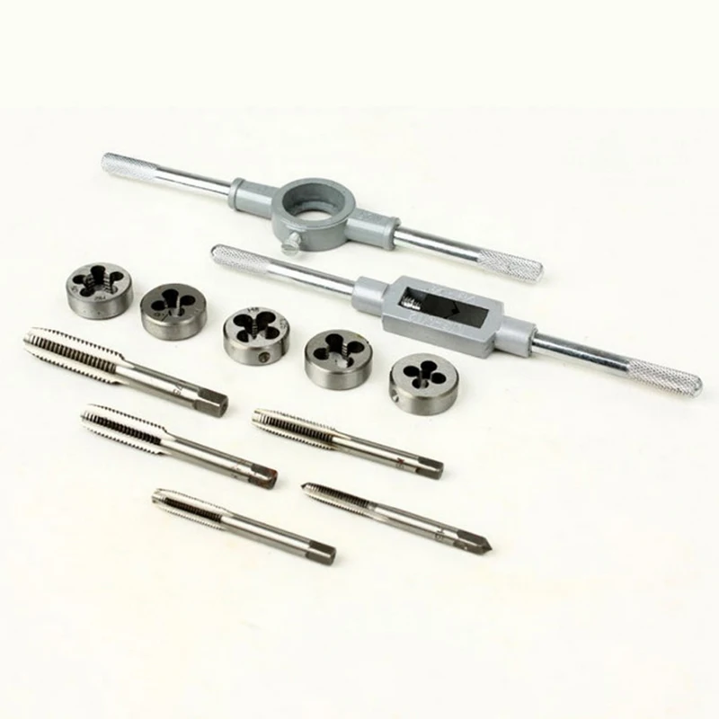 12Pcs/Set Alloy Steel Tap and Die Set for Tapping Threading Machine Drift Holder Wrench Hand Tools
12Pcs/Set Alloy Steel Tap and Die Set for Tapping Threading Machine Drift Holder Wrench Hand Tools