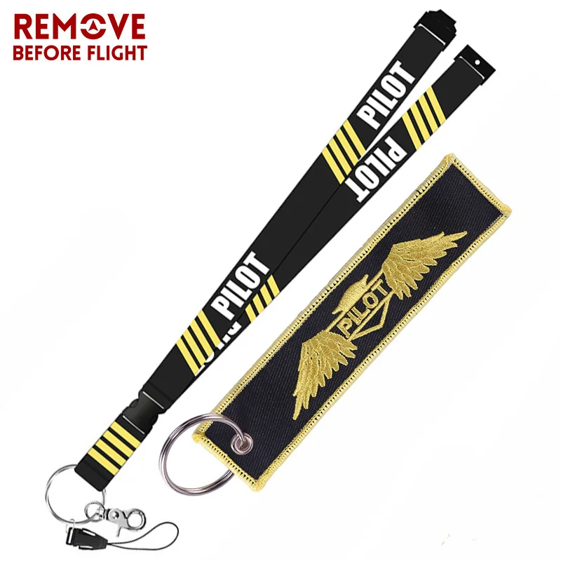 Remove Before Flight Fashion Jewelry Mixed Key Chain Safety Tag Embroidery Pilot Lanyard for Key Ring Chain Aviation Gifts (8)