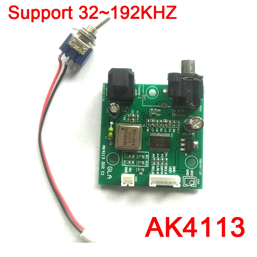 SPDIF coaxial fiber AK4113 receiver board Digital input I2S output 24 /LJ-24/RJ-16/ RJ-18 sampling 32~192KHZ
SPDIF coaxial fiber AK4113 receiver board Digital input I2S output 24 /LJ-24/RJ-16/ RJ-18 sampling 32~192KHZ
