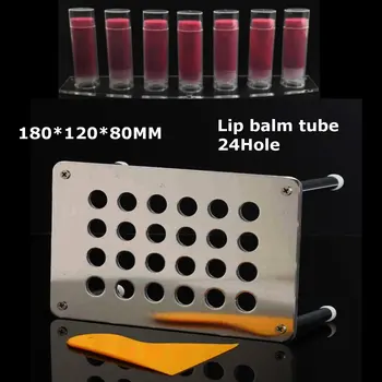 Makeup Tool Set 24 Holes 16mm Lipstick Mould Bracket Round Lip Rouge Balm Silicone Mold Aluminum Holder Stand Self With Scraper
Makeup Tool Set 24 Holes 16mm Lipstick Mould Bracket Round Lip Rouge Balm Silicone Mold Aluminum Holder Stand Self With Scraper