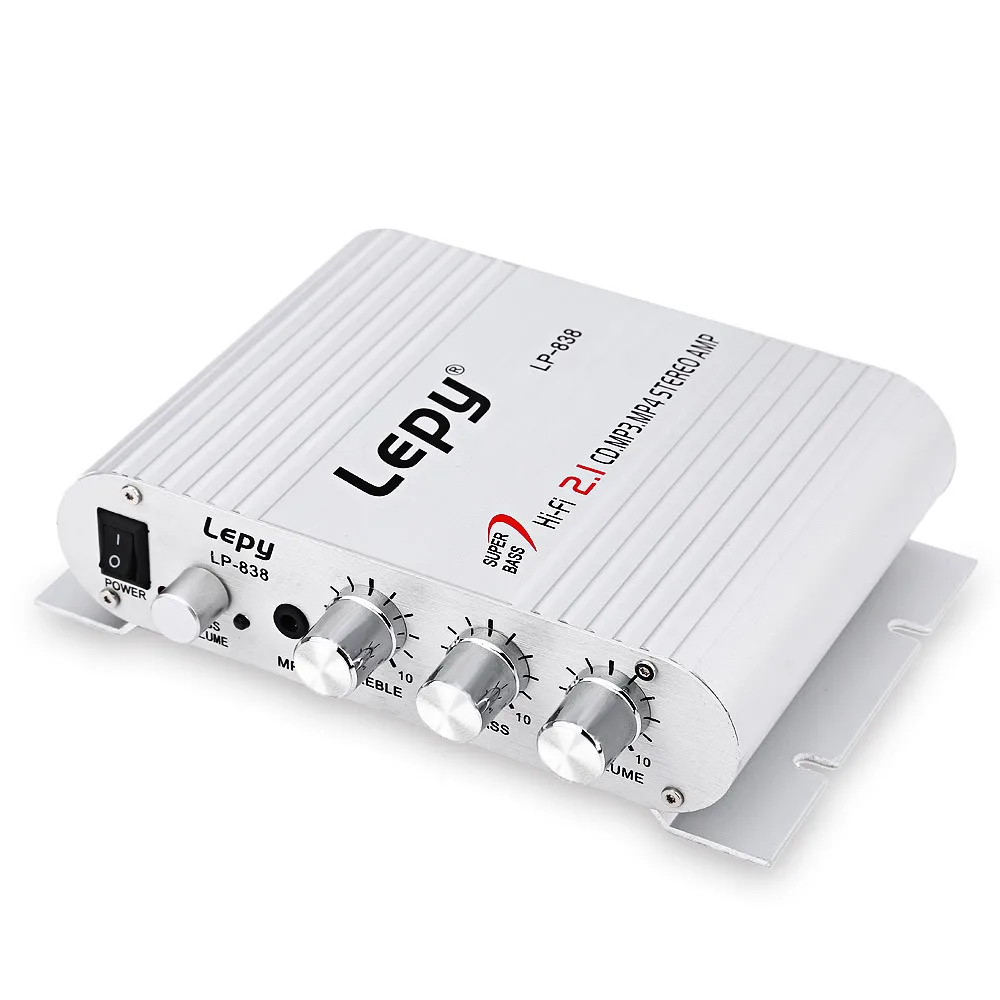 Lepy LP-838 with Power AdapterHi-Fi 2.1 3 Channels Mini Stereo Amplifiers HIFI CD MP3 PC Car Power Subwoofer Amplificador
Lepy LP-838 with Power AdapterHi-Fi 2.1 3 Channels Mini Stereo Amplifiers HIFI CD MP3 PC Car Power Subwoofer Amplificador