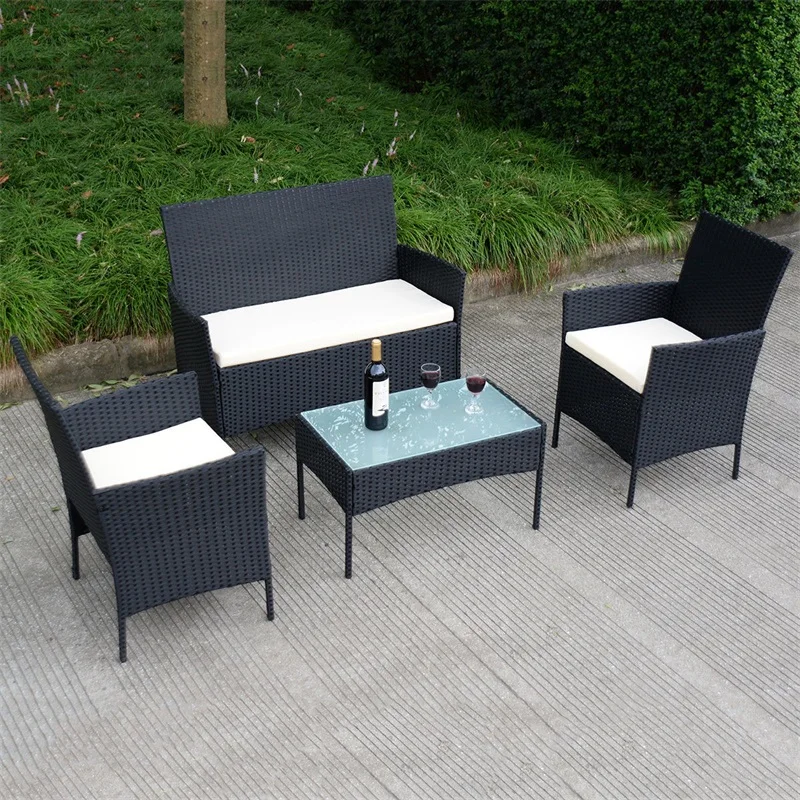 4 Pcs Outdoor Rattan Wicker Cushioned Seat with A Loveset Patio Table and Chair Furniture HW53485
4 Pcs Outdoor Rattan Wicker Cushioned Seat with A Loveset Patio Table and Chair Furniture HW53485