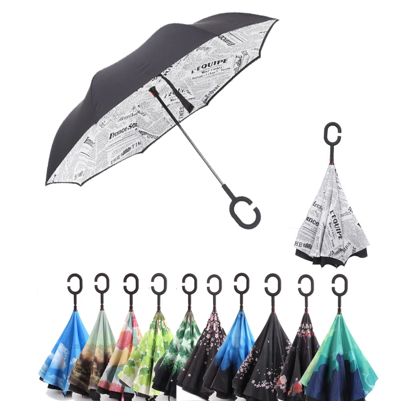 Reverse Umbrella Inverted Anti UV Umbrella Man Umbrellas C Handle Windproof Women Sun and Rain invertido Paraguas Parapluie
Reverse Umbrella Inverted Anti UV Umbrella Man Umbrellas C Handle Windproof Women Sun and Rain invertido Paraguas Parapluie