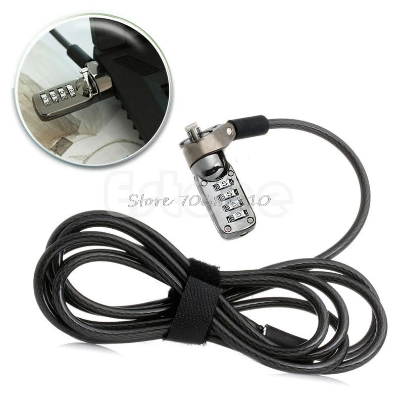 Image 4 Digit Computer Lock Security Password Anti theft Chain For Laptop Notebook PC