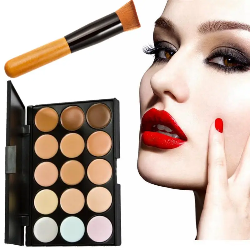 New 15 Color Cream Camouflage Concealers Palette Cosmetic Makeup Correct With Powder Brush Sets Ladies Daily Makeup Kits
New 15 Color Cream Camouflage Concealers Palette Cosmetic Makeup Correct With Powder Brush Sets Ladies Daily Makeup Kits