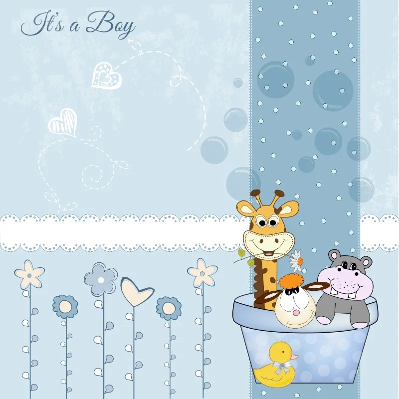 Laeacco Baby Boy Shower Bathtub Animals Scene Child Photography Backgrounds Customized Photographic Backdrops For Photo Studio |