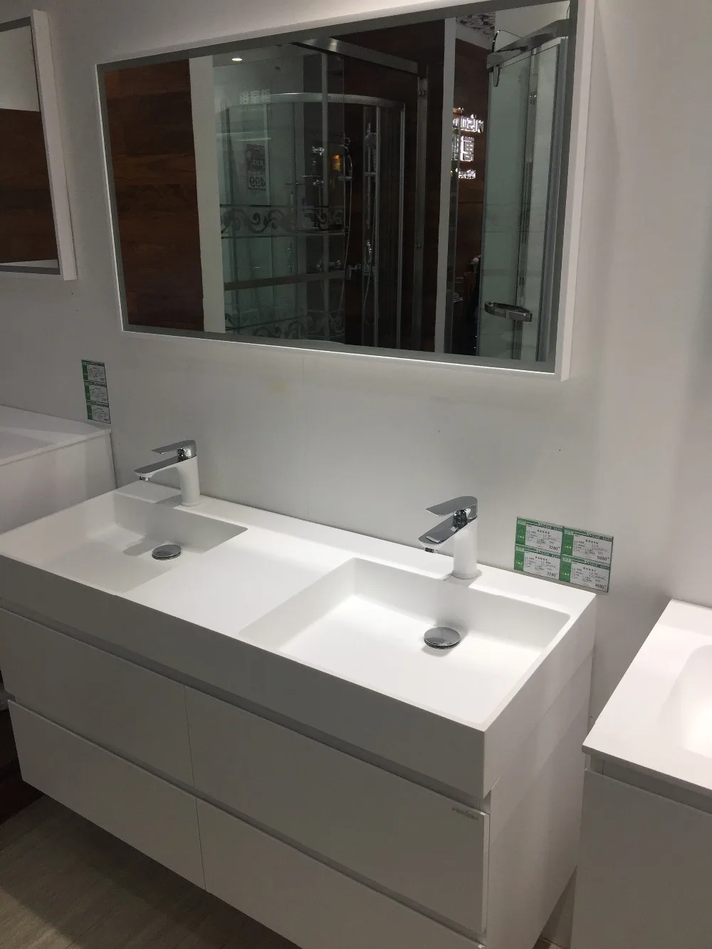 1200mm Wall Mounted Wall Cabinet Solid Surface Acrylic Double Basins Oka Wooden Bathroom Vanity 2225-0
1200mm Wall Mounted Wall Cabinet Solid Surface Acrylic Double Basins Oka Wooden Bathroom Vanity 2225-0