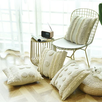 Home Decor Handmade India Embroidery Pillow Cover Ivory Plush Circle with Tassels Cushion Cover Decorative Pillowcse 45x45cm
Home Decor Handmade India Embroidery Pillow Cover Ivory Plush Circle with Tassels Cushion Cover Decorative Pillowcse 45x45cm