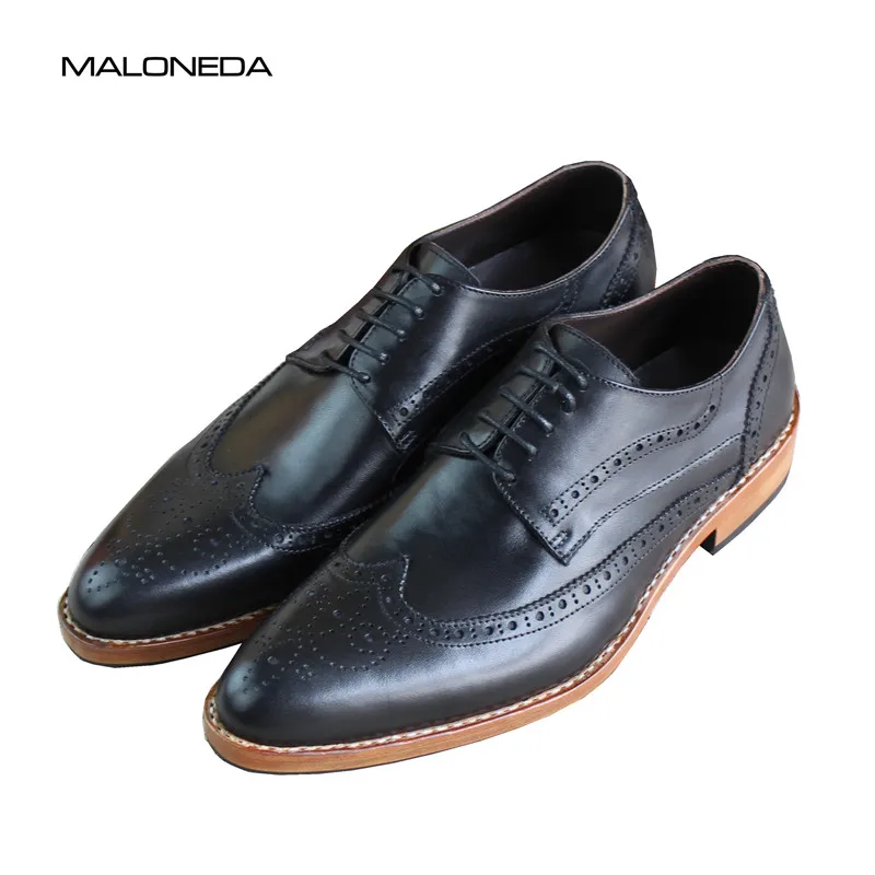 MALONEDA Goodyear Men Dress Shoes Handmade Genuine Leather Lace Up Black Italian Designer Wedding Flats Brogue Wingtip Shoes
MALONEDA Goodyear Men Dress Shoes Handmade Genuine Leather Lace Up Black Italian Designer Wedding Flats Brogue Wingtip Shoes