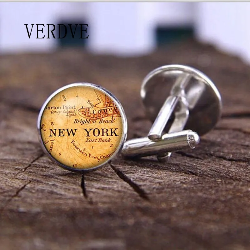 VERDVE New Fashion New York Map Cufflinks Men's Glass Dome Cufflinks Accessories Jewelry
VERDVE New Fashion New York Map Cufflinks Men's Glass Dome Cufflinks Accessories Jewelry