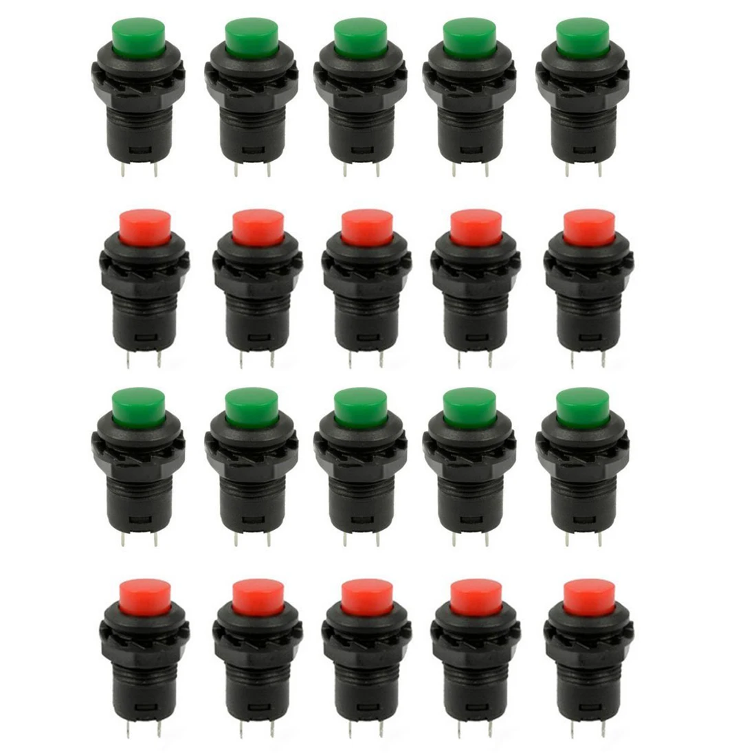 Wholesales 20 Pcs 1.2inch Thread Green / Red Cap SPST Latching Type Push Button Switch OFF-ON
Wholesales 20 Pcs 1.2inch Thread Green / Red Cap SPST Latching Type Push Button Switch OFF-ON