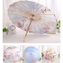 Chinês japonês óleo papel guarda-chuva guarda-sol dança guarda-chuvas de madeira lidar com artesanato feminino guarda-chuva para decoração de casamento(China)