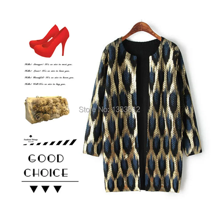 Winter Hot Sale 2019 New Europe And America Women's Tide Leopard Bronzing Sweater Coat Round Collar Knitting Sweater Coat
Winter Hot Sale 2019 New Europe And America Women's Tide Leopard Bronzing Sweater Coat Round Collar Knitting Sweater Coat