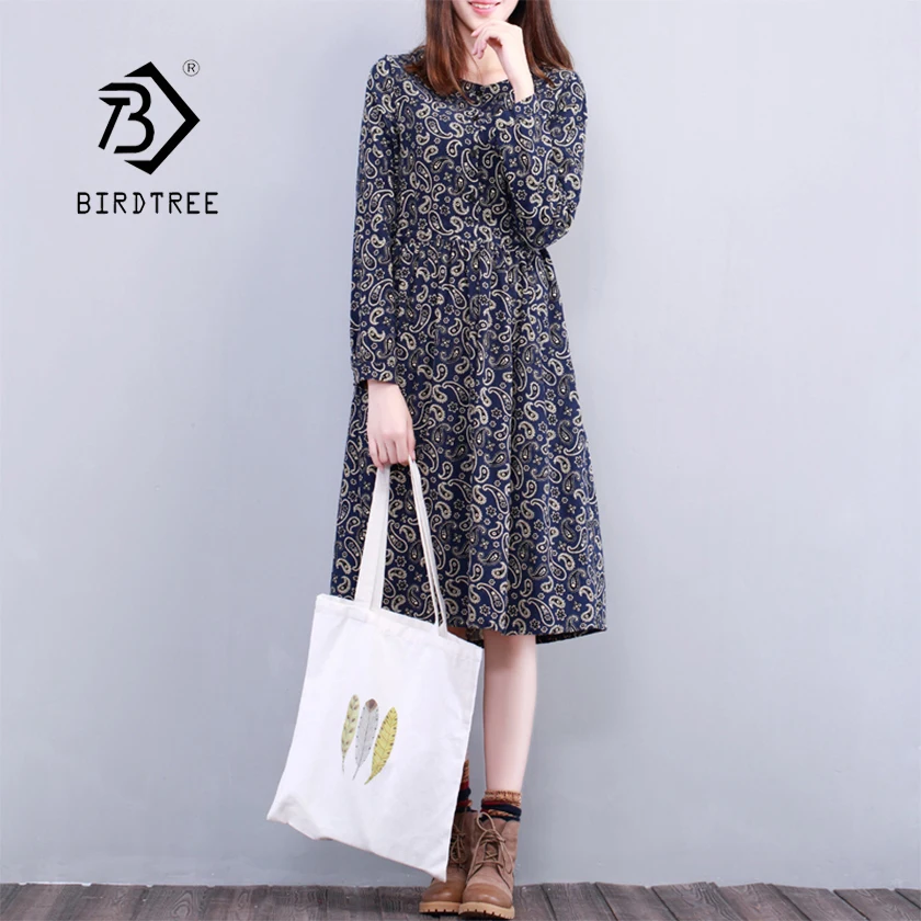 Women Elegant Floral Print Full Sleeve Fall Winter High Elastic Waist Holiday Dress Corduroy Vintage Feminino Plus Size D8N308F
Women Elegant Floral Print Full Sleeve Fall Winter High Elastic Waist Holiday Dress Corduroy Vintage Feminino Plus Size D8N308F