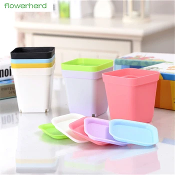 50pcs Mini Square Plastic Plant Flower Pot with Tray Home Office Decor Planter Colorful With Pots Trays Green Plant Artificial
50pcs Mini Square Plastic Plant Flower Pot with Tray Home Office Decor Planter Colorful With Pots Trays Green Plant Artificial