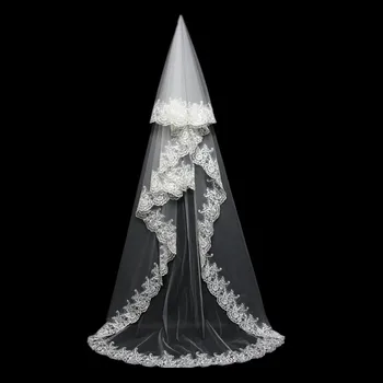 3 Meter White Cathedral Wedding Veils Long Lace Edge Bridal Veil Wedding Accessories Bride Mantilla Wedding Veil
3 Meter White Cathedral Wedding Veils Long Lace Edge Bridal Veil Wedding Accessories Bride Mantilla Wedding Veil