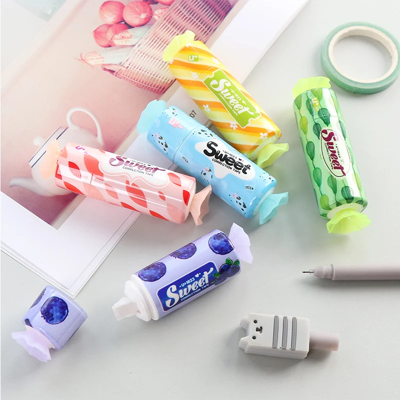 1pcs creative candy correction tape cute Korean student stationery 
1pcs creative candy correction tape cute Korean student stationery