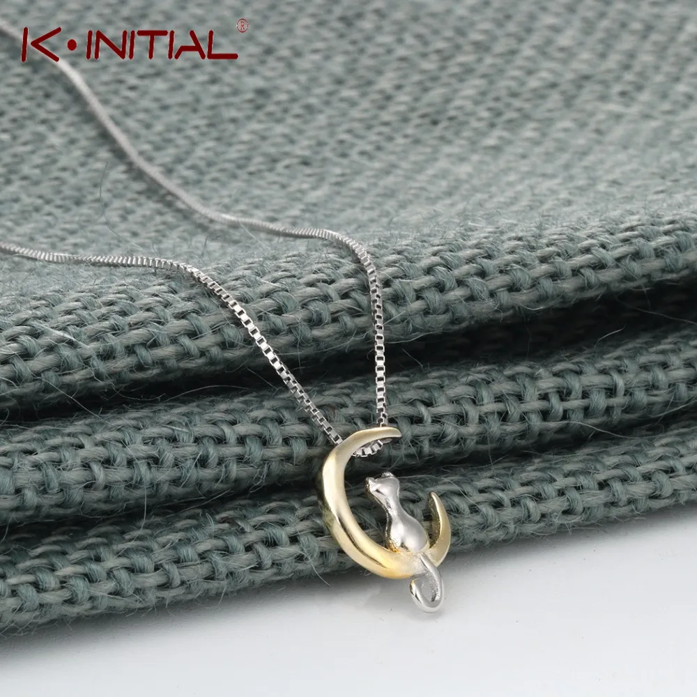 Модные чокеры с кулоном в виде животных Kinitial ожерелье "Кот" подвеска на Луне