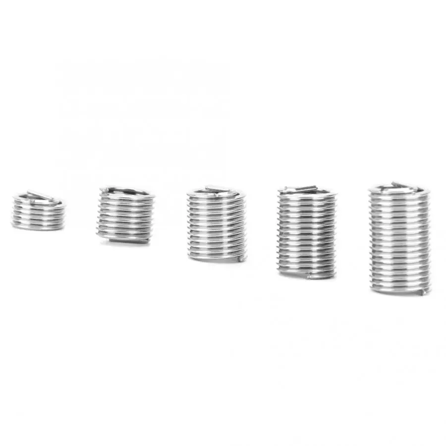 50PCS Gewindeeins/ätze M6 1,0 1,5D Edelstahl-Draht Helicoil Fasteners Hardware-Reparatur-Werkzeuge Schraubh/ülse Set /& Farbe: Silber