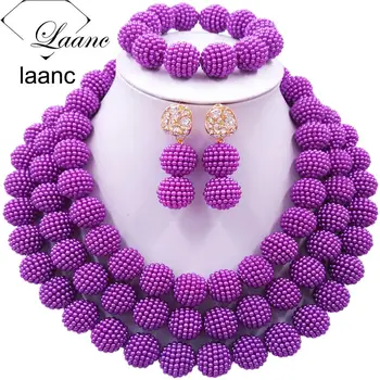 Laanc Simulated Pearl Purple Nigerian Wedding African Beads Jewelry Set for Women SP3R015
Laanc Simulated Pearl Purple Nigerian Wedding African Beads Jewelry Set for Women SP3R015