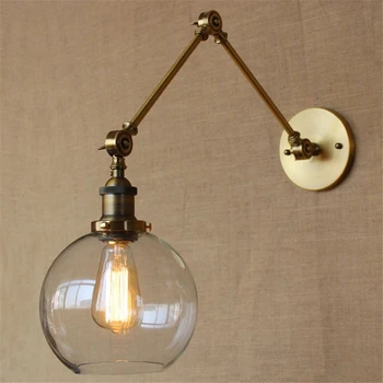 Loft Industrial Wall Lamp Vintage Bedside Lights Clear Glass Lampshade E27 Edison Bulbs Lampe Light Fixtures Decorative Lighting
Loft Industrial Wall Lamp Vintage Bedside Lights Clear Glass Lampshade E27 Edison Bulbs Lampe Light Fixtures Decorative Lighting