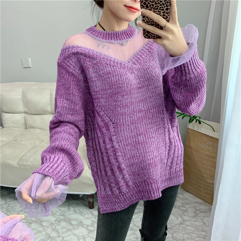 Ladies Oversized Sweater Fashion Women Glitter Colored Sweater Female Long Sleeve O-neck Loose Sweater Knitted Pullovers Tops
Ladies Oversized Sweater Fashion Women Glitter Colored Sweater Female Long Sleeve O-neck Loose Sweater Knitted Pullovers Tops