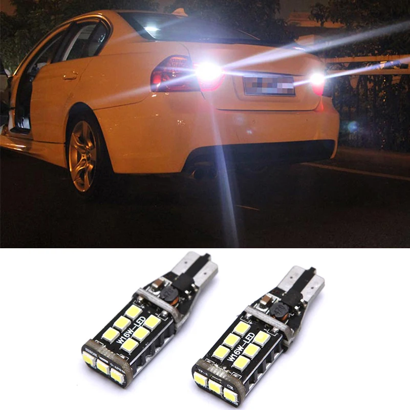 2x T15 W16W LED CANBUS 2835 Chip 15LED High Power Backup Reverse Light No Error Rear Lamp Bulb for BMW E39 E60 E90 
2x T15 W16W LED CANBUS 2835 Chip 15LED High Power Backup Reverse Light No Error Rear Lamp Bulb for BMW E39 E60 E90