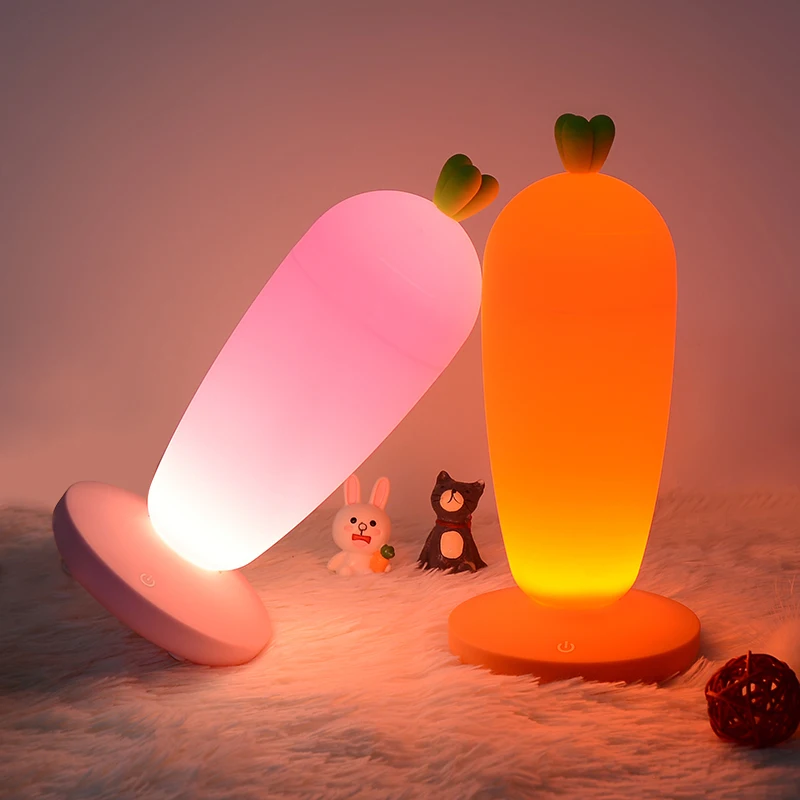 Radish Desk Lamp Dimmable USB Rechargeable Cute Children Carrot LED Light Touch Switch Reading Book Table Lamps Night Light
Radish Desk Lamp Dimmable USB Rechargeable Cute Children Carrot LED Light Touch Switch Reading Book Table Lamps Night Light