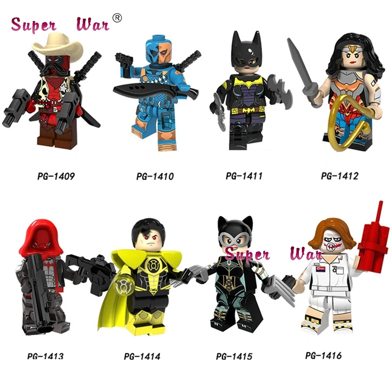 Single Super Heroes Dick Cowboy Deadpool Deathstro Bat Woman Red Hood Nurse Joker building blocks toy for children
Single Super Heroes Dick Cowboy Deadpool Deathstro Bat Woman Red Hood Nurse Joker building blocks toy for children