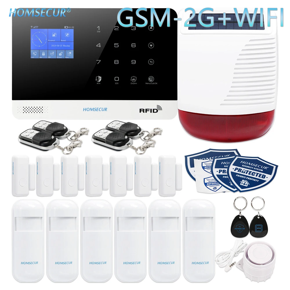 HOMSECUR Wireless 2G WIFI SMS Autodial Home Security Alarm System+SOS Intercom (EN/DE/ES/RU/FR/PL/PT/IT Menu Adjustable)
HOMSECUR Wireless 2G WIFI SMS Autodial Home Security Alarm System+SOS Intercom (EN/DE/ES/RU/FR/PL/PT/IT Menu Adjustable)