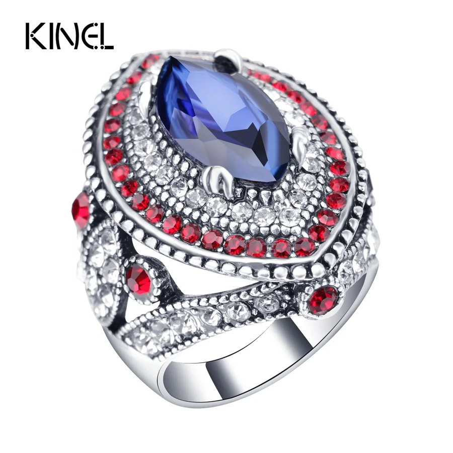 2016 New Fashion Blue Big Rings For Women Color Silver Mosaic Red Crystal Vintage Wedding Ring Jewelry
2016 New Fashion Blue Big Rings For Women Color Silver Mosaic Red Crystal Vintage Wedding Ring Jewelry