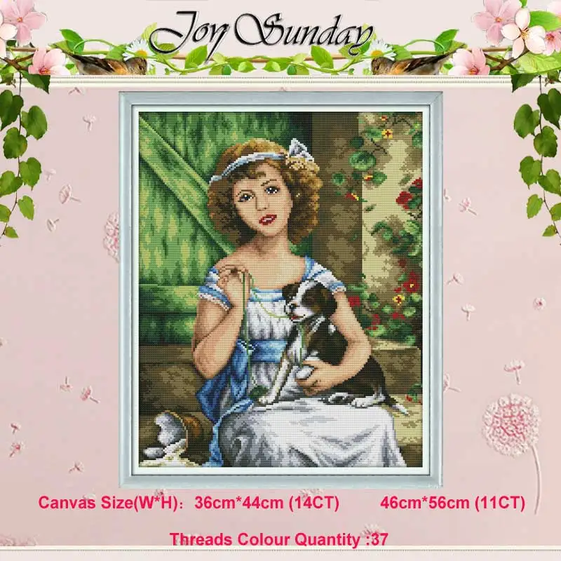 The girl with the dog painting counted 11CT 14CT Cross Stitch Set DIY DMC Cross-stitch Kit Embroidery Needlework Home Decor
The girl with the dog painting counted 11CT 14CT Cross Stitch Set DIY DMC Cross-stitch Kit Embroidery Needlework Home Decor