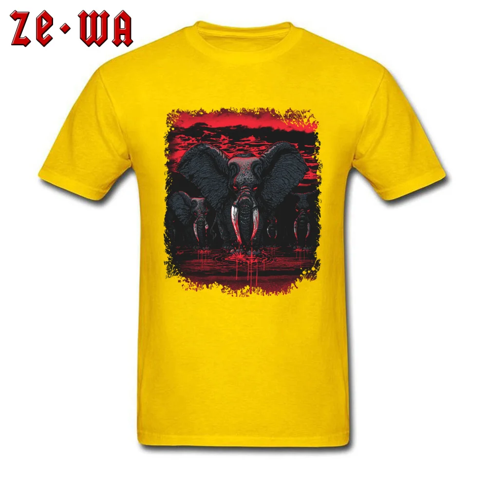 Leisure Blood Ivory Elephants Revenge T-Shirt Fashionable Summer Short Sleeve O-Neck Tops Tees Cotton Men Normal Tshirts Blood Ivory Elephants Revenge yellow