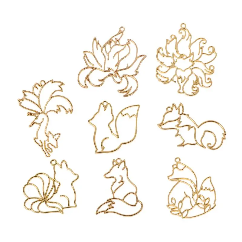 8Pcs Open Bezel Charm Gold Fox Animal Metal Frames Pendant Open Bezel Setting UV Resin Frame Jewelry Making
8Pcs Open Bezel Charm Gold Fox Animal Metal Frames Pendant Open Bezel Setting UV Resin Frame Jewelry Making